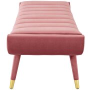 Channel tufted performance velvet accent bench in dusty rose by Modway additional picture 5