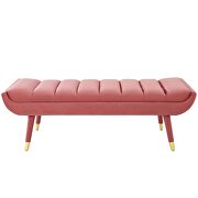 Channel tufted performance velvet accent bench in dusty rose by Modway additional picture 6