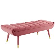 Channel tufted performance velvet accent bench in dusty rose by Modway additional picture 7