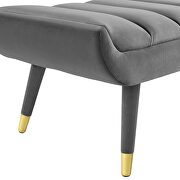 Channel tufted performance velvet accent bench in gray by Modway additional picture 3