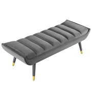 Channel tufted performance velvet accent bench in gray by Modway additional picture 4