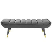 Channel tufted performance velvet accent bench in gray by Modway additional picture 5