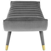 Channel tufted performance velvet accent bench in gray by Modway additional picture 6