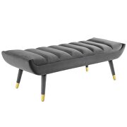 Channel tufted performance velvet accent bench in gray by Modway additional picture 7