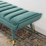 Channel tufted performance velvet accent bench in teal by Modway additional picture 2