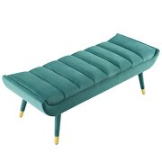 Channel tufted performance velvet accent bench in teal by Modway additional picture 4
