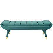 Channel tufted performance velvet accent bench in teal by Modway additional picture 6