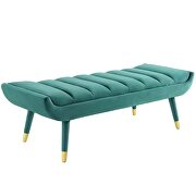 Channel tufted performance velvet accent bench in teal by Modway additional picture 7