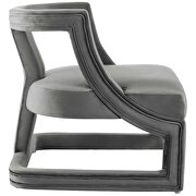 Accent lounge performance velvet armchair in gray additional photo 4 of 6