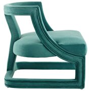 Accent lounge performance velvet armchair in teal additional photo 4 of 6