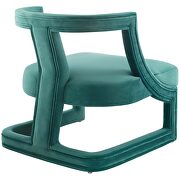 Accent lounge performance velvet armchair in teal additional photo 5 of 6