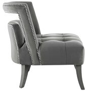 Accent lounge performance velvet armchair in gray additional photo 3 of 7