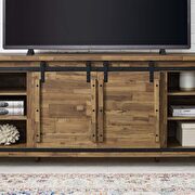 Rustic sliding door tv stand in walnut by Modway additional picture 7