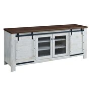 Rustic sliding door tv stand in white by Modway additional picture 2