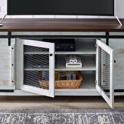 Rustic sliding door tv stand in white by Modway additional picture 6