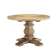 Round pine wood dining table in brown by Modway additional picture 3