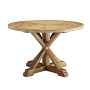 Round pine wood dining table in brown by Modway additional picture 2