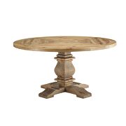 Round pine wood dining table in brown additional photo 3 of 3