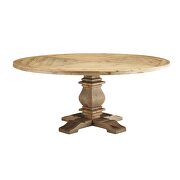 Round pine wood dining table in brown additional photo 4 of 4