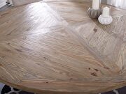 Round pine wood dining table in brown additional photo 5 of 4