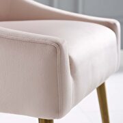 Upholstered performance velvet dining chair in pink additional photo 2 of 5