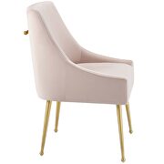 Upholstered performance velvet dining chair in pink additional photo 4 of 5