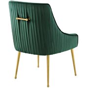 Pleated back upholstered performance velvet dining chair in green additional photo 3 of 5