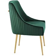Pleated back upholstered performance velvet dining chair in green additional photo 4 of 5