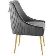 Pleated back upholstered performance velvet dining chair in gray by Modway additional picture 4