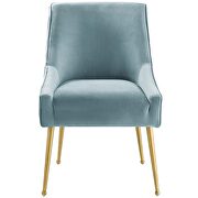 Pleated back upholstered performance velvet dining chair in light blue by Modway additional picture 6