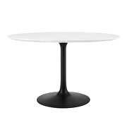 Round wood dining table in black white by Modway additional picture 3