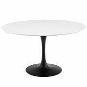 Round wood dining table in black white additional photo 2 of 2