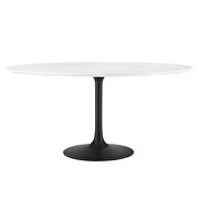 Round wood dining table in black white additional photo 3 of 2