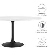 Round wood dining table in black white by Modway additional picture 7