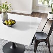 Square wood top dining table in black white by Modway additional picture 2