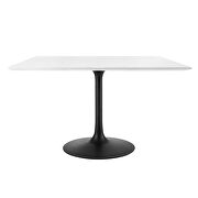 Square wood top dining table in black white by Modway additional picture 3
