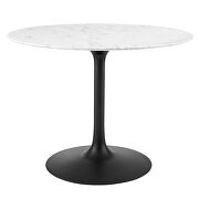 Round artificial marble dining table in black white by Modway additional picture 3