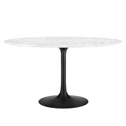 Round artificial marble dining table in black white by Modway additional picture 3