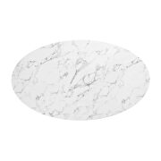 Oval artificial marble dining table in black white by Modway additional picture 5