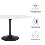 Oval artificial marble dining table in black white by Modway additional picture 7