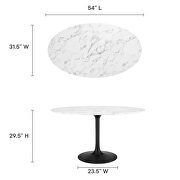 Oval artificial marble dining table in black white by Modway additional picture 8
