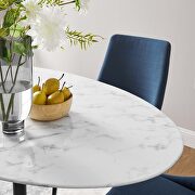 Oval artificial marble dining table in black white by Modway additional picture 2