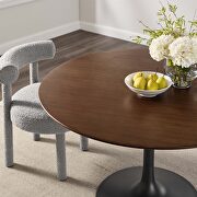 Round walnut dining table in black walnut by Modway additional picture 2