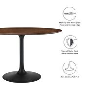 Round walnut dining table in black walnut by Modway additional picture 7