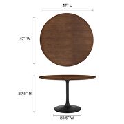 Round walnut dining table in black walnut by Modway additional picture 8