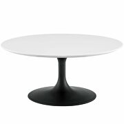 Round wood coffee table in black white by Modway additional picture 2