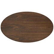 Oval-shaped walnut coffee table in black walnut by Modway additional picture 4