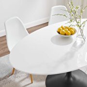 Oval wood top dining table in black white by Modway additional picture 2