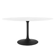 Oval wood top dining table in black white by Modway additional picture 3