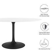 Oval wood top dining table in black white by Modway additional picture 7